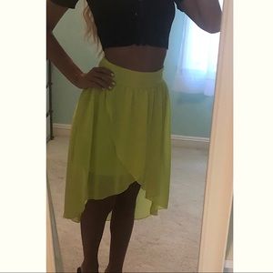 Neon yellow skirt